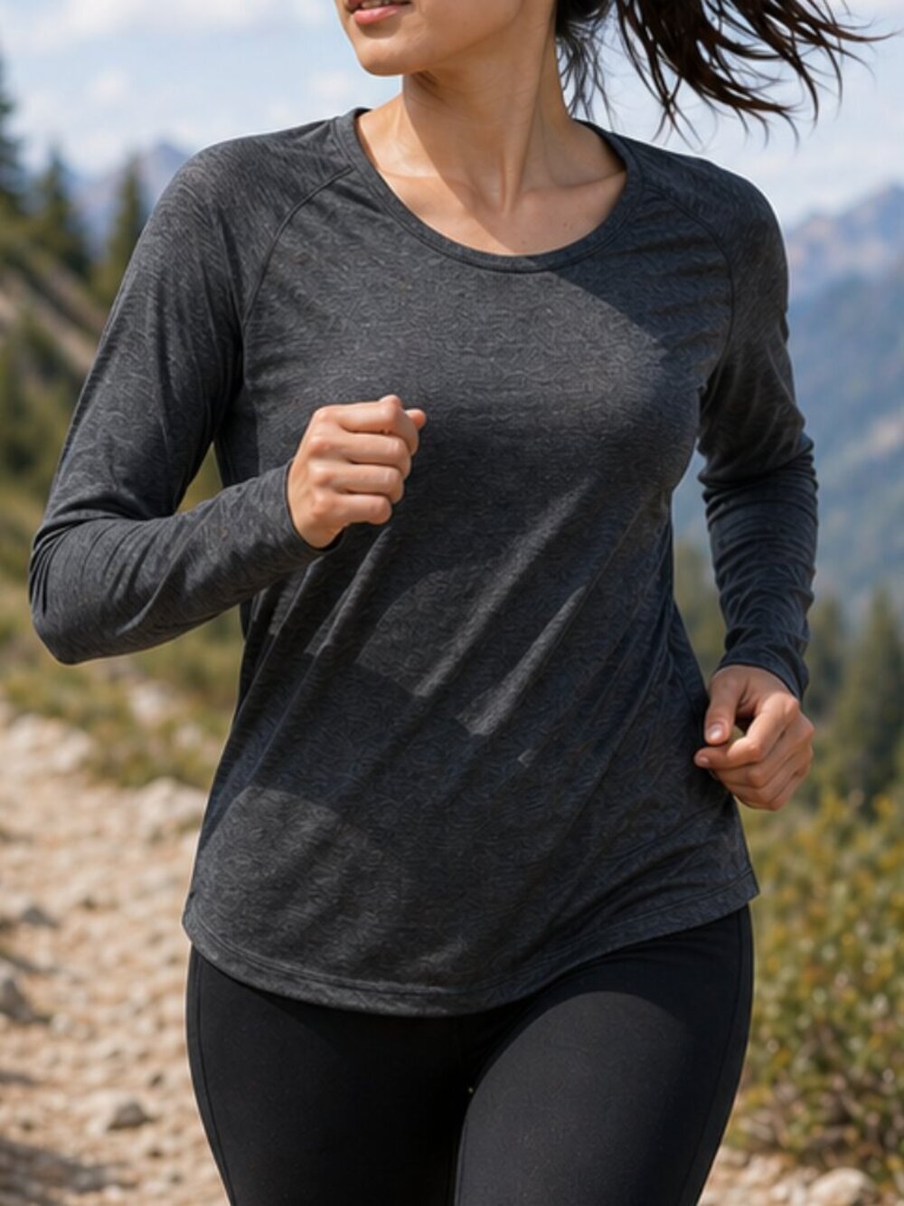 Merrell Select-Wick Shirt Women's L Heather Gray Performance Outdoor Hiking Tee